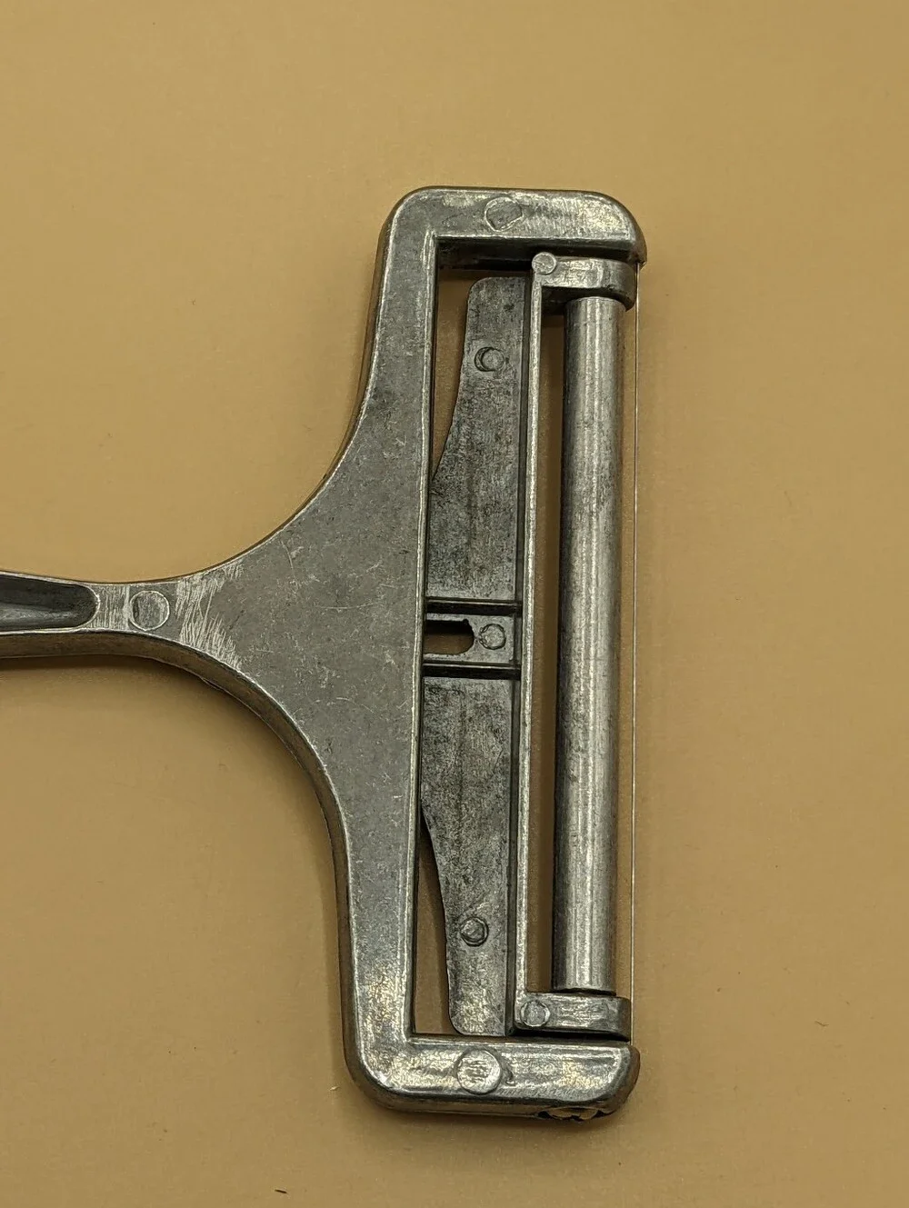 Vintage Cheese Slicer Adjustable Metal Wire with Roller Taiwan Pre-owned